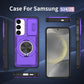 2-in-1 Magnetic Sliding Lens Case, Purple for Samsung S25