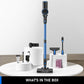 Cordless Vacuum Cleaner, 55Kpa/8 in 1 Powerful Suction Lightweight Vacuum Cleaner for Home, LED Display, 3 Suction Modes, 45Mins Detachable Battery Vacuum for Hard Floor Carpet Pet Hair