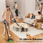 Cordless Vacuum Cleaner, 55Kpa/55Mins Vacuum Cleaners for Home. Self-Standing Stick Vacuum with Rechargeable Dock，LED Display & Anti-Tangle，Lightweight Rechargeable Vacuum for Carpet，Floor