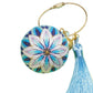 Fun Resin Keychain Blue and White Modern Style W273-LX [Blue and White] key chain-flowers core + gift box