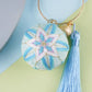 Fun Resin Keychain Blue and White Modern Style W275 [Mint] key chain