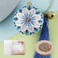 Fun Resin Keychain Blue and White Modern Style W277-LX [purple blue] key chain-flowers core + gift box