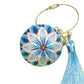 Fun Resin Keychain Blue and White Modern Style W278-LX [Midsummer Night] Keychain-flowers core + gift box