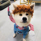 Pet Halloween Costume Small Dog Cat Standing Snowman Transformation Costume S (Chest 40-50cm)