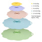 Food-Grade Silicone Stretchable Sealing Lids Set of 5 – Leak-Proof Reusable Covers for Bowls, Cups, Plates & Pots, BPA-Free, Heat Resistant to 230°C, Airtight Kitchen Freshness Keepers in Pastel Colors with Flower Knob (Pink)