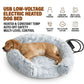 USB-Powered Heated Round Pet Bed with Removable Washable Cover, 5-Level Temperature and Timer Control, Cozy Plush Warming Nest for Small Dogs and Cats Indoor Winter Use (MultiColor, 50cm)