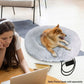 USB-Powered Heated Round Pet Bed with Removable Washable Cover, 5-Level Temperature and Timer Control, Cozy Plush Warming Nest for Small Dogs and Cats Indoor Winter Use (MultiColor, 70cm)