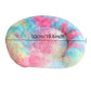USB-Powered Heated Round Pet Bed with Removable Washable Cover, 5-Level Temperature and Timer Control, Cozy Plush Warming Nest for Small Dogs and Cats Indoor Winter Use (Grey, 70cm)