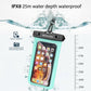 Universal Waterproof Phone Pouch IPX8 Underwater Dry Bag with Touchscreen Compatible Transparent Window and Detachable Lanyard for Beach Swimming Snorkeling Rainy Day Outdoor Adventures (Pink)