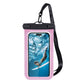 Universal Waterproof Phone Pouch IPX8 Underwater Dry Bag with Touchscreen Compatible Transparent Window and Detachable Lanyard for Beach Swimming Snorkeling Rainy Day Outdoor Adventures (Transparent)