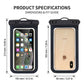 Universal Waterproof Phone Pouch IPX8 Underwater Dry Bag with Touchscreen Compatible Transparent Window and Detachable Lanyard for Beach Swimming Snorkeling Rainy Day Outdoor Adventures (White)