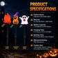 Halloween Solar Pathway Lights Set, 3 Spooky Designs Including Pumpkin with Witch Hat, Cute Ghost, and Faux Campfire, Warm Glow, Auto On/Off, Waterproof Solar Stake Lights for Outdoor Garden Yard Path Decor (Flame, 2PCS)