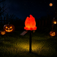 Halloween Solar Pathway Lights Set, 3 Spooky Designs Including Pumpkin with Witch Hat, Cute Ghost, and Faux Campfire, Warm Glow, Auto On/Off, Waterproof Solar Stake Lights for Outdoor Garden Yard Path Decor (Ghost, 3PCS)