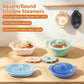 Foldable Food-Grade Silicone Steamer Pot with Lid and Steamer Rack – Space-Saving Collapsible Cookware for Microwave, Freezer, Camping, and Outdoor Meals, Effortless Storage and Versatile Kitchen Companion (Round Style, Dark Blue)
