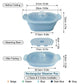 Foldable Food-Grade Silicone Steamer Pot with Lid and Steamer Rack – Space-Saving Collapsible Cookware for Microwave, Air Fryer, Camping, and Outdoor Meals, Available in Round and Rectangular Sizes (Rectangular Style, Dark Blue)