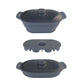 Foldable Food-Grade Silicone Steamer Pot with Lid and Steamer Rack – Space-Saving Collapsible Cookware for Microwave, Air Fryer, Camping, and Outdoor Meals, Available in Round and Rectangular Sizes (Rectangular Style, Dark Blue)