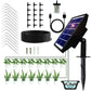 Solar-Powered Automatic Drip Irrigation Kit with 180° Adjustable Stake, 15m Watering Hose for Up to 15 Potted Plants—Ideal for Balcony, Patio, Greenhouse, and Outdoor Garden Auto-Watering While You&