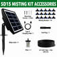 Solar-Powered Automatic Misting Irrigation Kit with Smart Timer, Ideal for Indoor Potted Plants, Balcony Gardens, Greenhouses, and Patio Hydration, Featuring Adjustable Spray Nozzles and Eco-Friendly Sunlight Charging for Hassle-Free Plant Care (SD15)