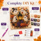 Spooky Cute Halloween 3D Diamond Painting Set for Home Decor & DIY Gifting (Purple, Orange, Black, Beige)
