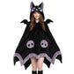 Cozy Bat Hooded Cloak Blanket for Halloween Costumes, Lounge, and Themed Events (black)