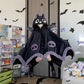 Cozy Bat Hooded Cloak Blanket for Halloween Costumes, Lounge, and Themed Events (black)