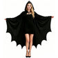 Spooky Bat Cloak for Halloween, Cosplay, Costume Parties and Themed Events (black)