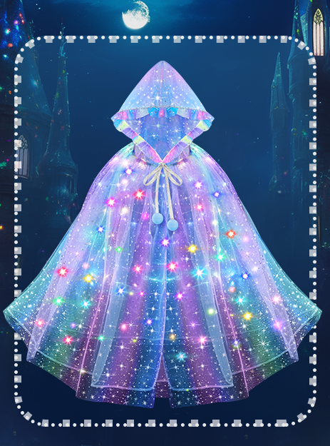 Light-up Princess Dress-Up Set for Girls, Ideal for Parties, Play & Special Occasions (Blue-Purple)