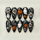 30Pcs Press-On Nails for Halloween, Salon-Grade DIY Fake Nails for Women’s Holiday Nail Art (Black)