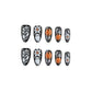 30Pcs Press-On Nails for Halloween, Salon-Grade DIY Fake Nails for Women’s Holiday Nail Art (Black)