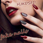 30Pcs Press-On Nails for Halloween, Salon-Grade DIY Fake Nails for Women’s Holiday Nail Art (Black)