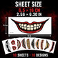 10 Horror Mouth Temporary Tattoos for Halloween Costumes, Cosplay, Spooky Makeup (Red)