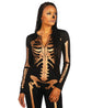Skeleton Printed Bodysuit for Halloween Costume Parties & Themed Events, XXXL (Apricot)