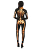 Skeleton Printed Bodysuit for Halloween Costume Parties & Themed Events, XXXL (Apricot)
