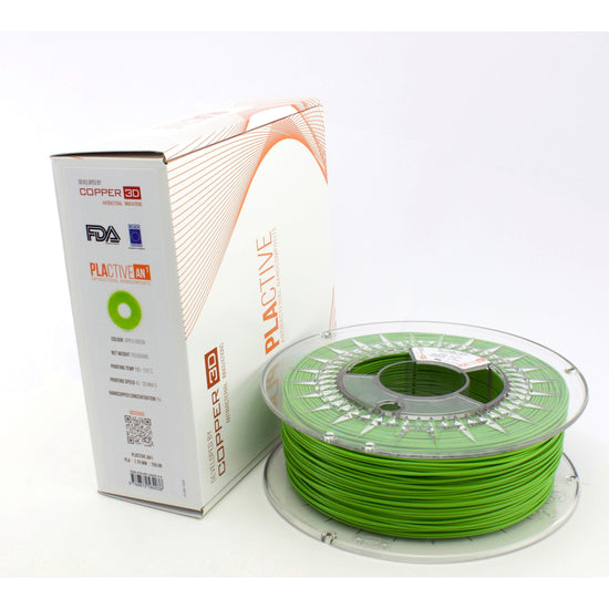 PLA Filament Copper 3D PLActive - Innovative Antibacterial 1.75mm 750gram Apple Green Color 3D Printer Filament