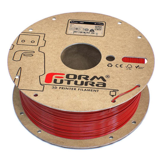 Glass feel recycled PETG Filament ReForm - rPET 1.75mm 1000 gram Red 3D Printer Filament