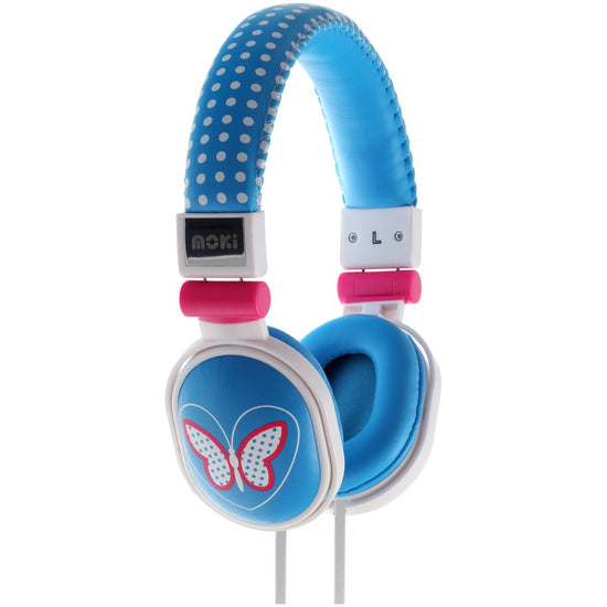 Moki Butterfly Blue soft cushioned headphone