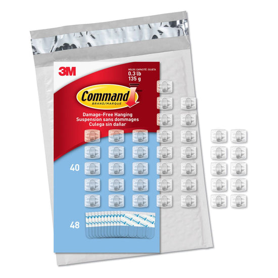 Command CL806-45NA Mini Light, 54 Strips (Easy to Open Packaging), 45 Clips, Clear