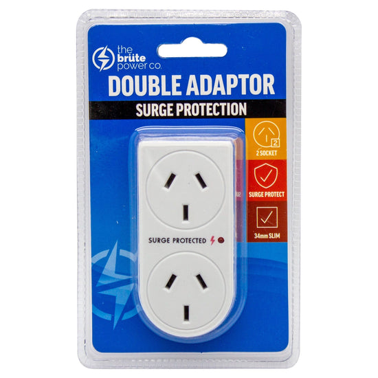 THE BRUTE POWER CO. Double Adaptor - Vertical + Surge Protection