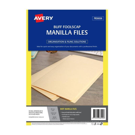 AVERY Manilla Folder Buff FC Pack of 20