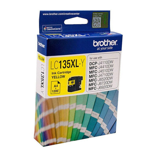 BROTHER LC-135XLY Yellow Ink Cartridge - MFC-J6520DW/J6720DW/J6920DW and DCP-J4110DW/MFC-J4410DW/J4510DW/J4710DW - 1200 pages