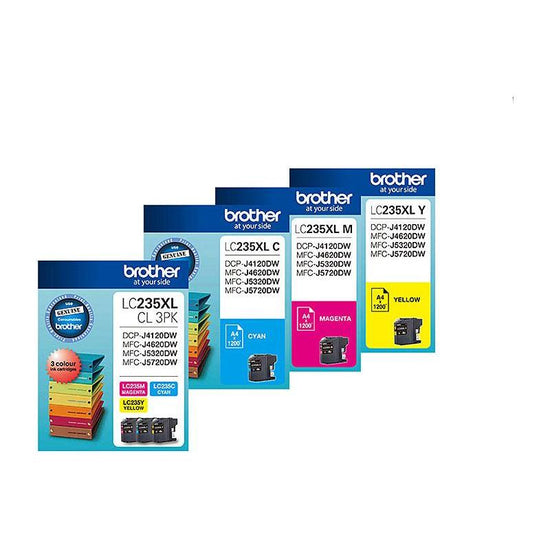 BROTHER LC-235XL Colour Value Pack, 1X Cyan, 1XMagenta, 1XYellow