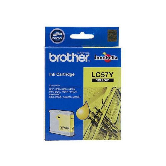 Brother LC-57Y Yellow Ink FAX-2480C, DCP-130C/330C/540CN/350C, MFC-240C/440CN/3360C/5460CN/5860CN/665CW/465CN/685CW/885CW- up to 400 pages