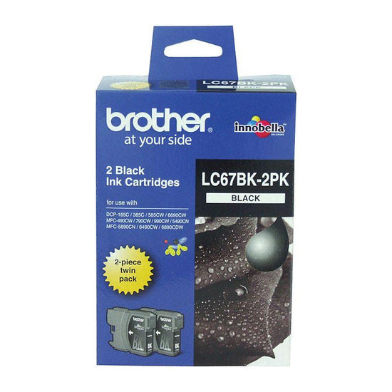 BROTHER LC67 Black Twin Pack