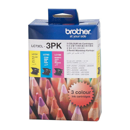 Brother LC-73 Colour Value Pack 1X Cyan 1X Magenta 1X Yellow