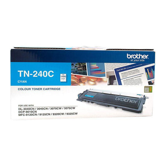 Brother TN-240C Colour Laser Toner - Cyan, HL-3040CN/3045CN/3070CW/3075CW, DCP-9010CN, MFC-9120CN/9125CN/9320CW/9325CW - up to 1400 pages