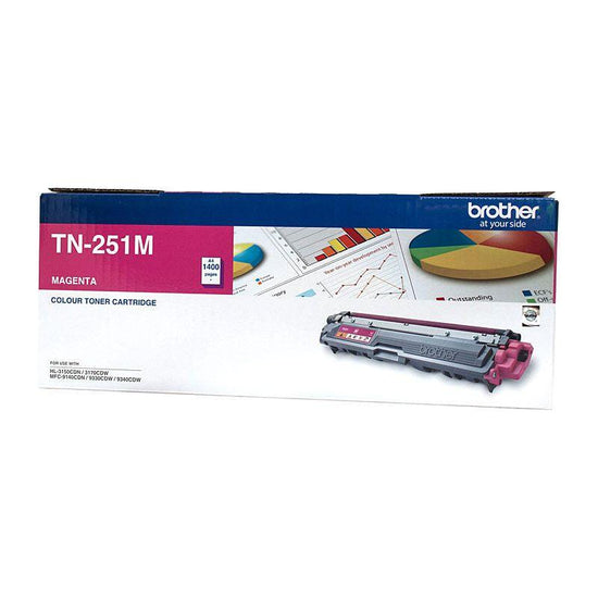 Brother TN-251M Colour Laser Toner - Magenta, HL-3150CDN/3170CDW/MFC-9140CDN/9330CDW/9335CDW/9340CDW /DCP-9015CDW1,400 Pages