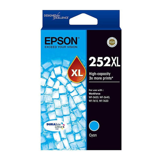 EPSON 252XL Cyan Ink Cartridge Suits WF3620/3640/7610/7620