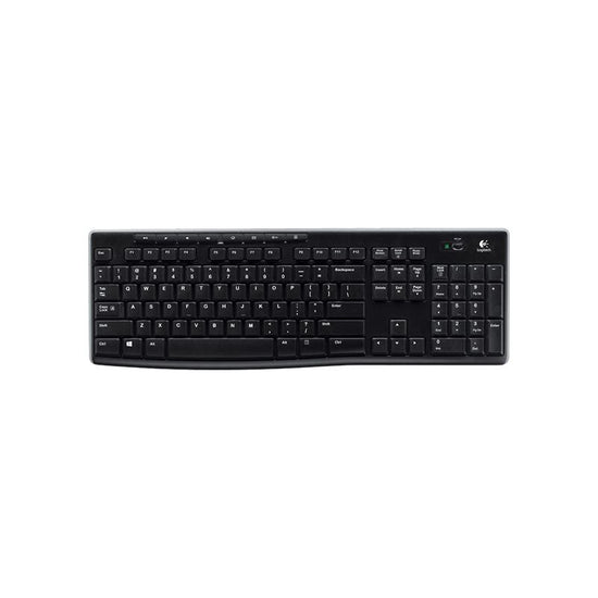 LOGITECH K270 2.4 GHz Wireless Full Size Keyboard 128-bit AES encryption 24-month battery life Spill resistant Durable UV-coated keys