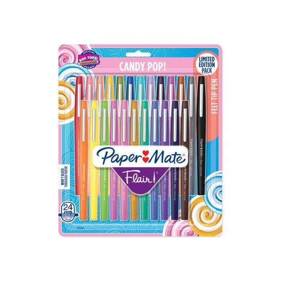 PAPER MATE Flair Felt Tip Ast Pack of 24 Box of 4