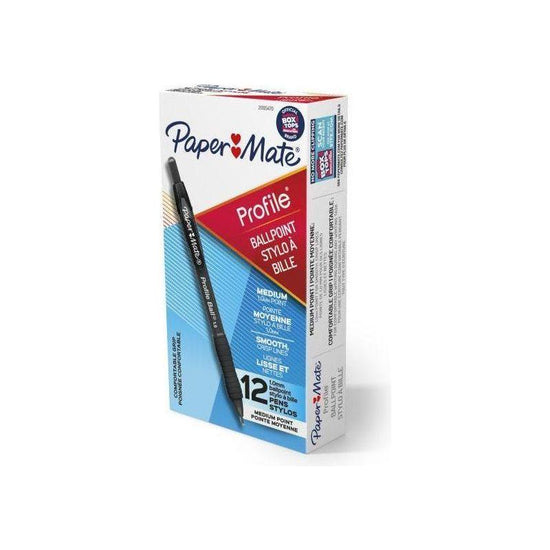 PAPER MATE Profile Ball Pen 1.0mm Black Box of 12